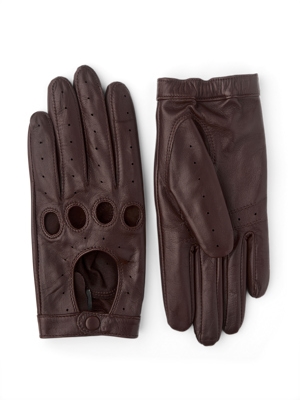 HESTRA LEATHER GLOVES BROWN	